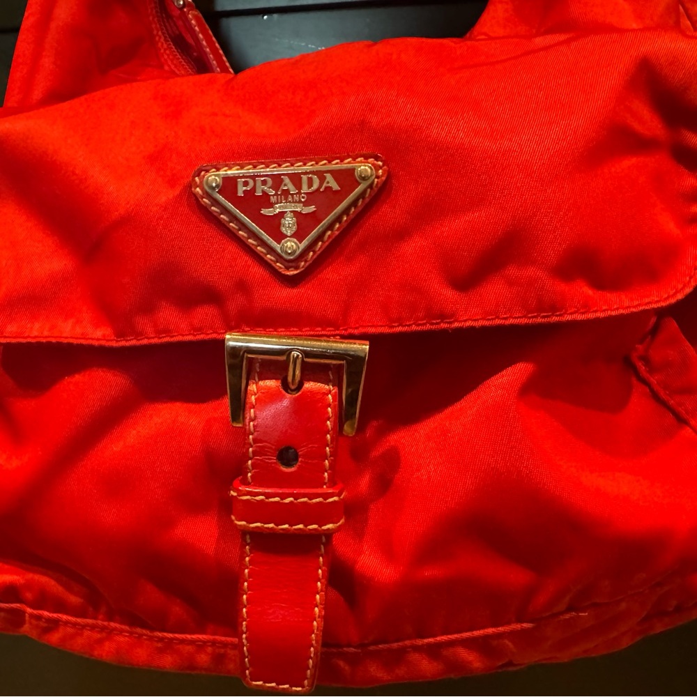 Prada ladies hand bag in red